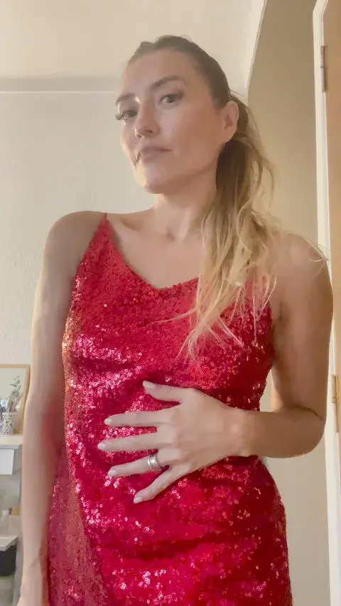 Hope I look good in this red hot dress