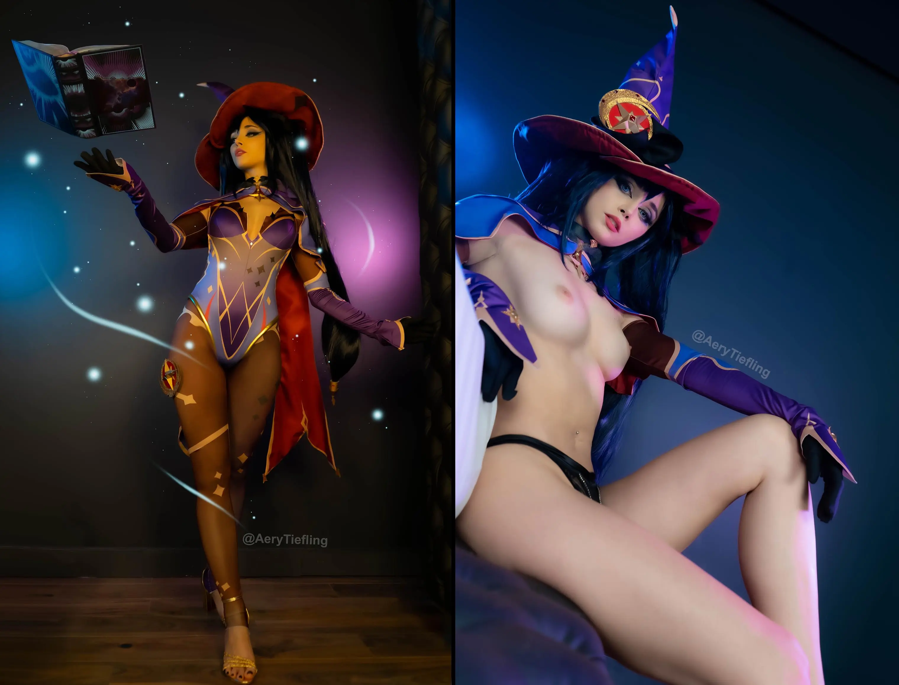 Preview image from Sexy Costume NSFW Photo & Video Slides slideshow: Mona from Genshin Impact by Aery Tiefling [OC]